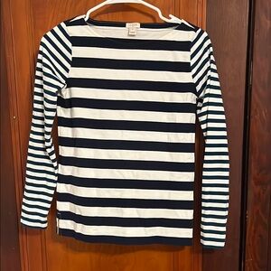 J. Crew Blue, Teal, and White Long Sleeve Tee
